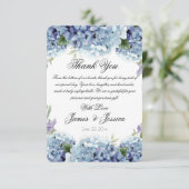 Vergessen-Me-Not-Blume Wasserfarbe Elegante Hochze Dankeskarte (Stehend Vorderseite)