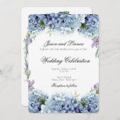 Vergessen-Me-Not-Blume Wasserfarbe Elegante Hochze Einladung (Vorne/Hinten)