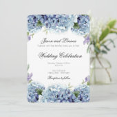 Vergessen-Me-Not-Blume Wasserfarbe Elegante Hochze Einladung (Stehend Vorderseite)
