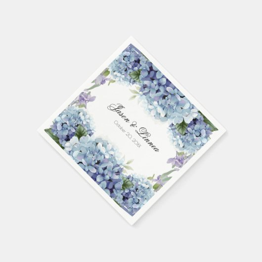 Vergessen-Me-Not-Blume Wasserfarbe Elegante Hochze Serviette (Ecke)