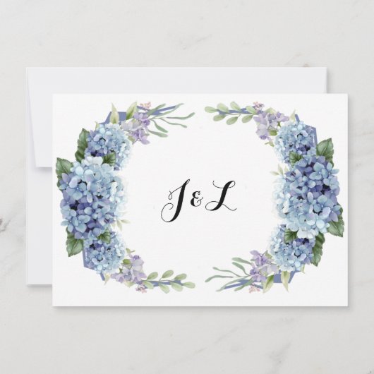 Vergessen-Me-Not-Blume Wasserfarbe Elegantes Skrip Save The Date (Rückseite)