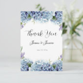 Vergessen-Me-Not-Blume Wasserfarbenelegante Dankeskarte (Stehend Vorderseite)
