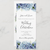 Vergessen-Me-Not-Blume Wasserfarbenelegante Einladung (Vorne/Hinten)