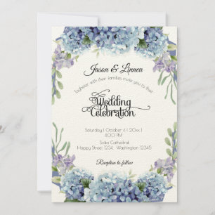 Vergessen-Me-Not-Blume Wasserfarbenelegante Einladung