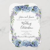 Vergessen-Me-Not-Blume Wasserfarbenelegante Einladung (Vorne/Hinten)