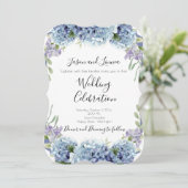 Vergessen-Me-Not-Blume Wasserfarbenelegante Einladung (Stehend Vorderseite)