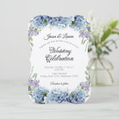 Vergessen-Me-Not-Blume Wasserfarbenelegante Einladung (Stehend Vorderseite)