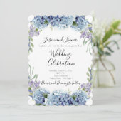 Vergessen-Me-Not-Blume Wasserfarbenelegante Einladung (Stehend Vorderseite)