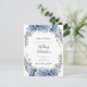 Vergessen-Me-Not-Blume Wasserfarbenelegante Einladung (Stehend Vorderseite)