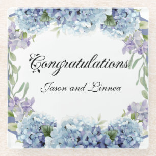 Vergessen-Me-Not-Blume Wasserfarbenelegante Glasuntersetzer