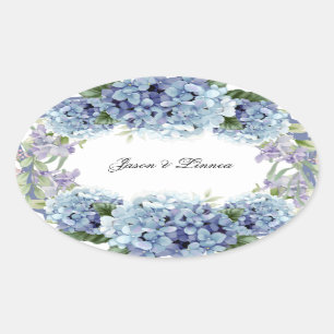 Vergessen-Me-Not-Blume Wasserfarbenelegante Ovaler Aufkleber