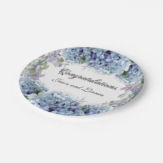 Vergessen-Me-Not-Blume Wasserfarbenelegante Pappteller (Schrägansicht)