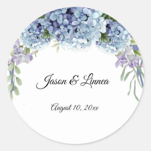 Vergessen-Me-Not-Blume Wasserfarbenelegante Runder Aufkleber (Vorderseite)