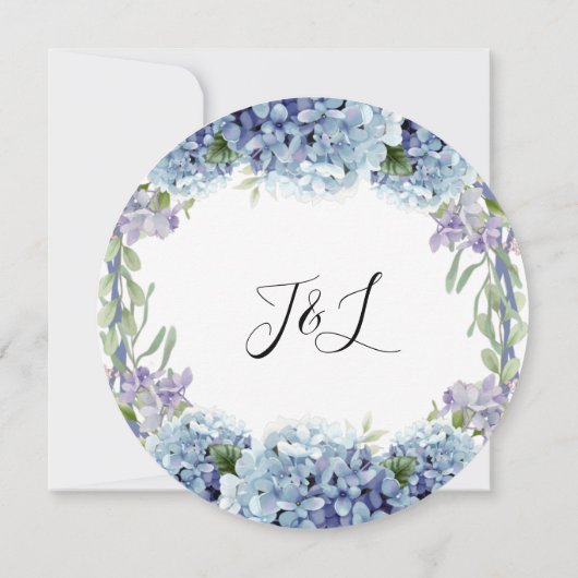 Vergessen-Me-Not-Blume Wasserfarbenelegante Save The Date (Rückseite)