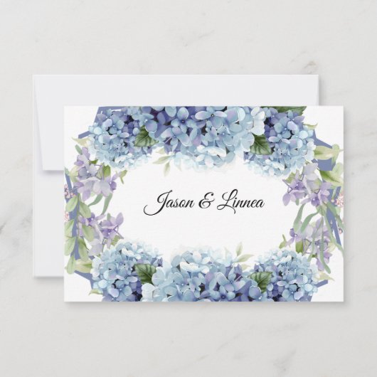 Vergessen-Me-Not-Blume Wasserfarbenelegante Save The Date (Rückseite)