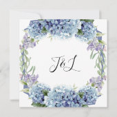 Vergessen-Me-Not-Blume Wasserfarbenelegante Save The Date (Rückseite)