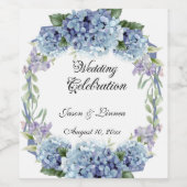 Vergessen-Me-Not-Blume Wasserfarbenelegante Weinetikett (Einzelnes Label)