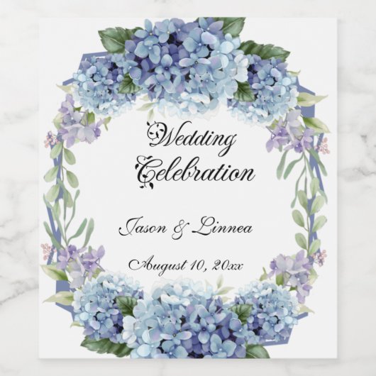 Vergessen-Me-Not-Blume Wasserfarbenelegante Weinetikett (Einzelnes Label)