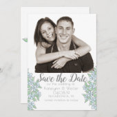 Vergessen-Me-Not-Bouquet-Foto Save the Date Einladung (Vorne/Hinten)