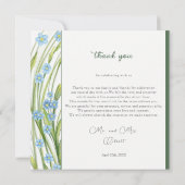 Vergessen-Me-Not-Hochzeit Dankeschön-Karte Einladung (Rückseite)