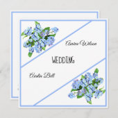 Vergessen-Me-Nots Elegantes Blau Einladung (Vorne/Hinten)