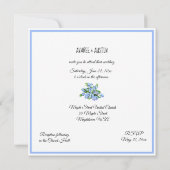 Vergessen-Me-Nots Elegantes Blau Einladung (Rückseite)