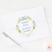 Vergessen-Me-Nots Floral Baby Shower Buchzeichen Runder Aufkleber (Umschlag)