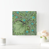 Vergessen-Me-Nots, Wallpaper von William Morris Quadratische Wanduhr (Zuhause)