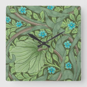 Vergessen-Me-Nots, Wallpaper von William Morris Quadratische Wanduhr (Vorderseite)