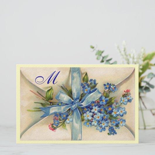 VERGESSEN MICH NOTS MONOGRAM BRIEFPAPIER (Stehend Vorderseite)