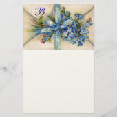 VERGESSEN MICH NOTS MONOGRAM Romantische Hochzeit Briefpapier (Vorderseite)