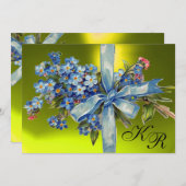 VERGESSEN MICH NOTS MONOGRAM WEDEDING PARTY blau g Einladung (Vorne/Hinten)