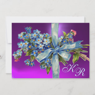 VERGESSEN MICH NOTS MONOGRAM WEDEDING PARTY blau l Einladung