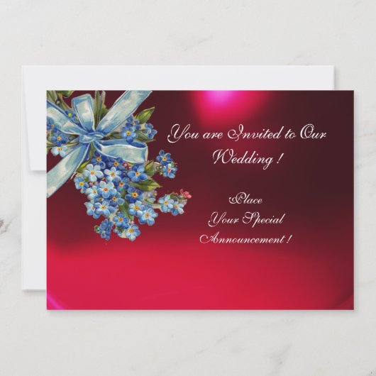 VERGESSEN MICH NOTS MONOGRAM WEDEDING PARTY blau r Einladung (Rückseite)