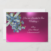 VERGESSEN MICH NOTS MONOGRAM WEDEDING PARTY blau r Einladung (Rückseite)