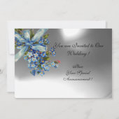 VERGESSEN MICH NOTS MONOGRAM WEDEDING PARTY blau w Einladung (Rückseite)