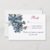VERGESSEN MICH NOTS MONOGRAM , WEDEDING PARTY UAWG RSVP KARTE (Rückseite)