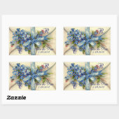 VERGESSEN MICH NOTS MONOGRAM , WEDEDY PARTY Blue C Rechteckiger Aufkleber (Blatt)