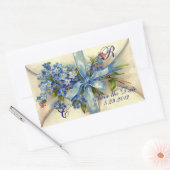 VERGESSEN MICH NOTS MONOGRAM , WEDEDY PARTY Blue C Rechteckiger Aufkleber (Umschlag)