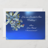 VERGESSEN MICH NOTS MONOGRAM WEDING PARTY blue gem Einladung (Rückseite)
