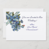 VERGESSEN MICH NOTS MONOGRAM , WEDING PARTY Blue M Einladung (Rückseite)