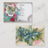 VERGESSEN MICH NOTS STORK BABY SHOWER 2 MONOGRAMM VISITENKARTE (Vorne/Hinten)