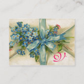 VERGESSEN MICH NOTS STORK BABY SHOWER 2 MONOGRAMM VISITENKARTE (Rückseite)