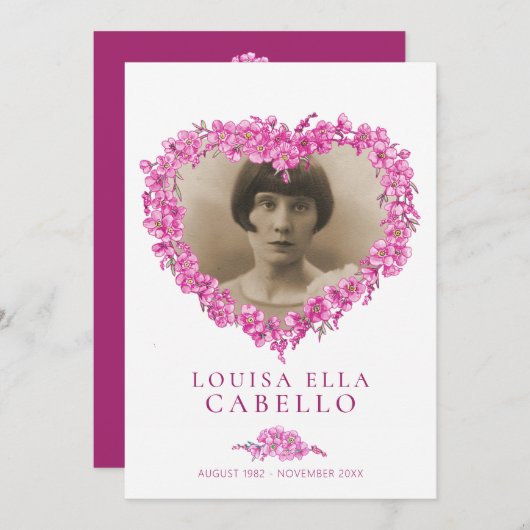 Vergessen-nies Beerdigungsservice-Programm Rosa Bl Programm (Vorne/Hinten)