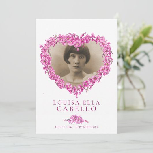 Vergessen-nies Beerdigungsservice-Programm Rosa Bl Programm (Stehend Vorderseite)