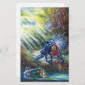 VERGESSEN ROSE kämpfen Ritter, Geld und Teufel Briefpapier (Vorne/Hinten)