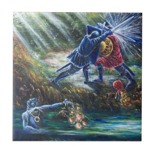 VERGESSEN ROSE kämpfen Ritter, Geld und Teufel Fliese (Vorderseite)