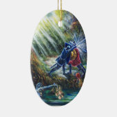 VERGESSEN ROSE kämpfen Ritter, Geld und Teufel Keramik Ornament (Rechts)