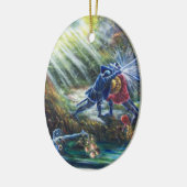 VERGESSEN ROSE kämpfen Ritter, Geld und Teufel Keramik Ornament (Links)