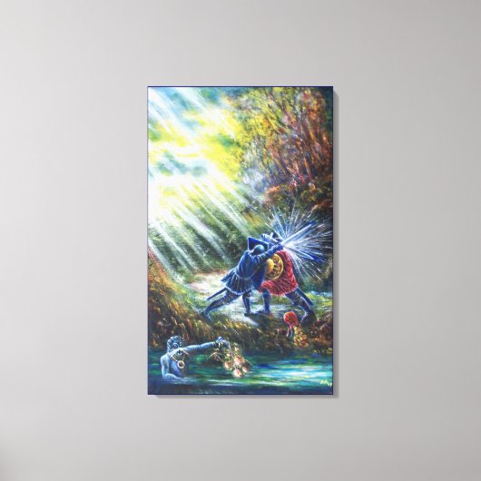 VERGESSEN ROSE kämpfen Ritter, Geld und Teufel Leinwanddruck (Vorderseite)